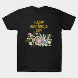 Happy Mother's Day Floral Design T-Shirt